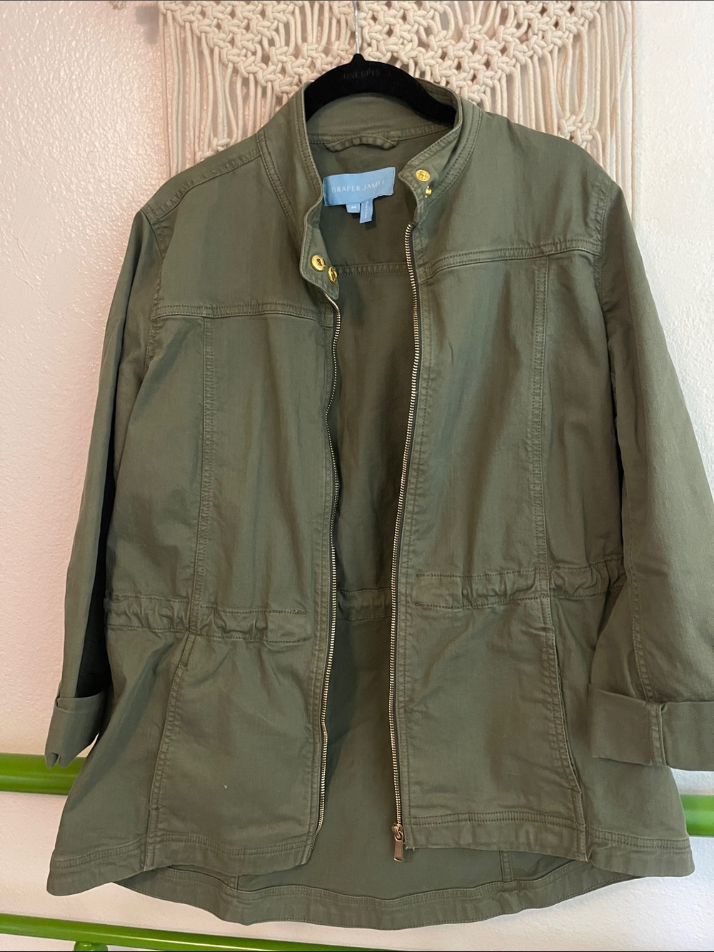 Draper James Olive Green Utility Jacket with Zip